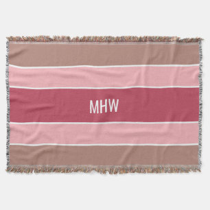 Aangepaste monogram tapedeken voor Stripes Pattern Deken