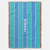 Aangepaste monogram tapedeken voor Stripes Pattern Deken (Voorkant Verticaal)