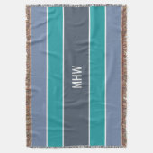 Aangepaste monogram tapedeken voor Stripes Pattern Deken (Voorkant Verticaal)