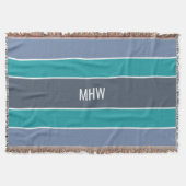 Aangepaste monogram tapedeken voor Stripes Pattern Deken (Voorkant)