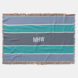 Aangepaste monogram tapedeken voor Stripes Pattern Deken