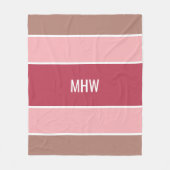 Aangepaste monogram tapedekens voor stripes Patroo Fleece Deken (Voorkant)