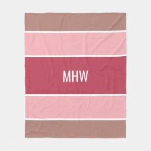 Aangepaste monogram tapedekens voor stripes Patroo Fleece Deken