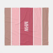 Aangepaste monogram tapedekens voor stripes Patroo Fleece Deken (Voorkant (Horizontaal))