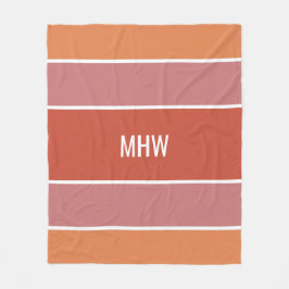 Aangepaste monogram tapedekens voor stripes Patroo Fleece Deken