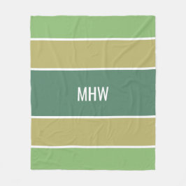 Aangepaste monogram tapedekens voor stripes Patroo Fleece Deken