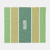 Aangepaste monogram tapedekens voor stripes Patroo Fleece Deken (Voorkant (Horizontaal))