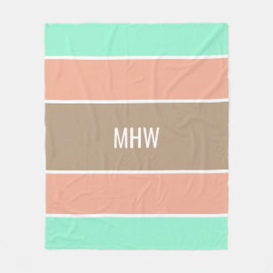 Aangepaste monogram tapedekens voor stripes Patroo Fleece Deken