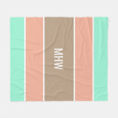 Aangepaste monogram tapedekens voor stripes Patroo Fleece Deken (Voorkant (Horizontaal))