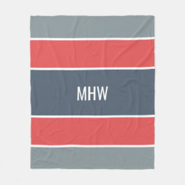 Aangepaste monogram tapedekens voor stripes Patroo Fleece Deken