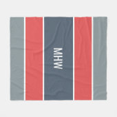 Aangepaste monogram tapedekens voor stripes Patroo Fleece Deken (Voorkant (Horizontaal))