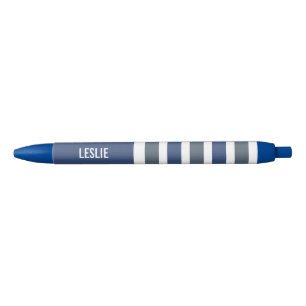 Aangepaste monogram tapepatroon blauwe inkt pen