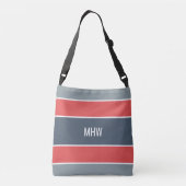 Aangepaste monogram tapepatroon tapes crossbody tas (Achterkant)