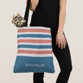 Aangepaste monogram tapepatroon tapes tote bag (Dichtbij)