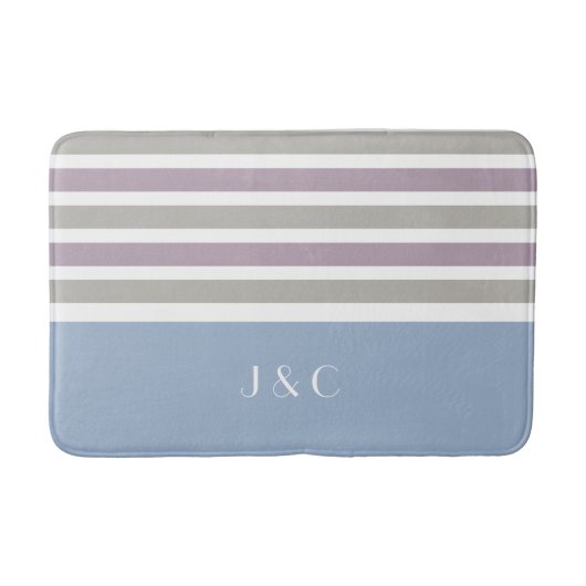 Aangepaste monogram tapepatroon voor stripes Patro Badmat (Voorkant)