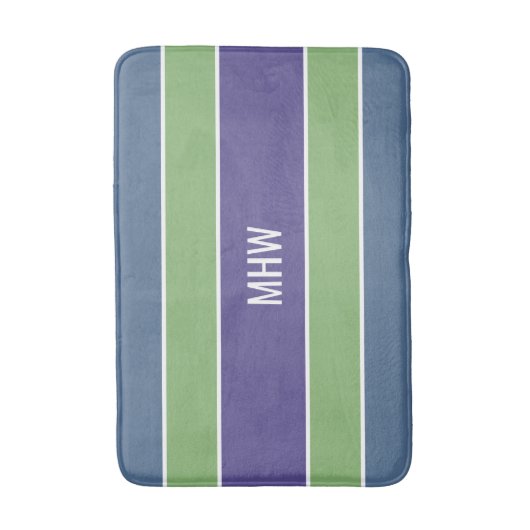 Aangepaste monogram tapepatroon voor stripes Patro Badmat (Voorkant Verticaal)