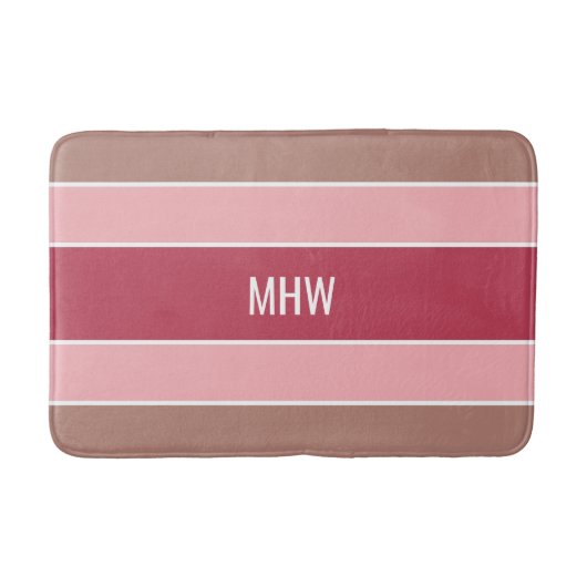 Aangepaste monogram tapepatroon voor stripes Patro Badmat (Voorkant)