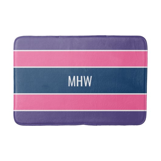 Aangepaste monogram tapepatroon voor stripes Patro Badmat (Voorkant)