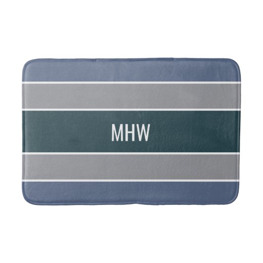 Aangepaste monogram tapepatroon voor stripes Patro Badmat (Voorkant)