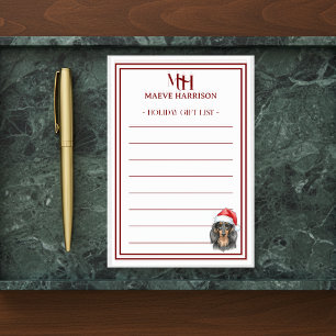 Aangepaste Monogram Teckel Vakantie Cadeau Lijst Post-it® Notes