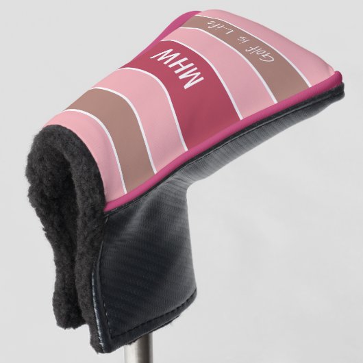 Aangepaste monogram & tekstafdekking voor tapepatr golfheadcover (3/4 voorkant)