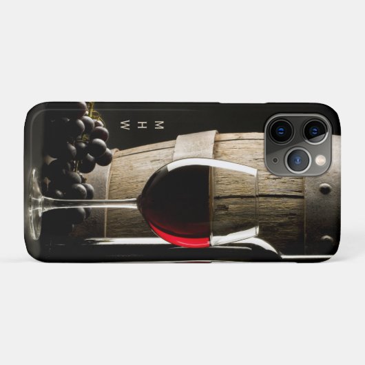 Aangepaste monogram-telefoondoosjes van Wine Lover Case-Mate iPhone Case (Achterkant (horizontaal))