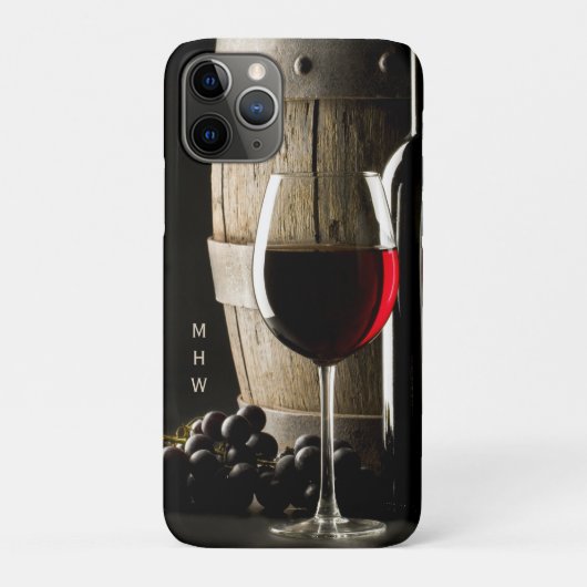 Aangepaste monogram-telefoondoosjes van Wine Lover Case-Mate iPhone Case (Achterkant)