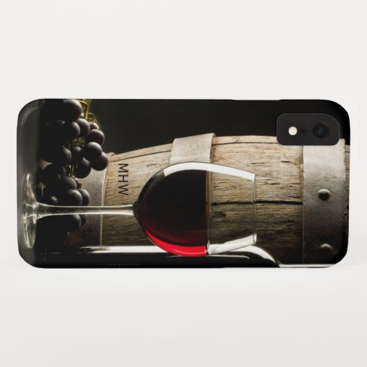 Aangepaste monogram-telefoondoosjes van Wine Lover Case-Mate iPhone Case (Achterkant (horizontaal))
