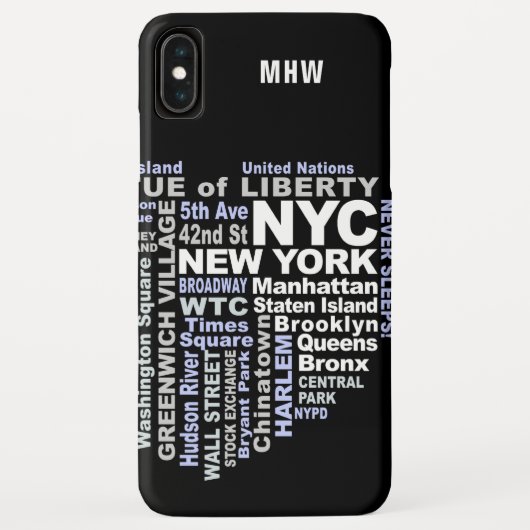 Aangepaste monogram-telefoongevallen in New York Case-Mate iPhone Case (Achterkant)