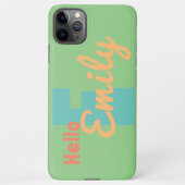 Aangepaste Monogram Telefoonhoes – Mint, blauw & P iPhone Hoesje (Achterkant)