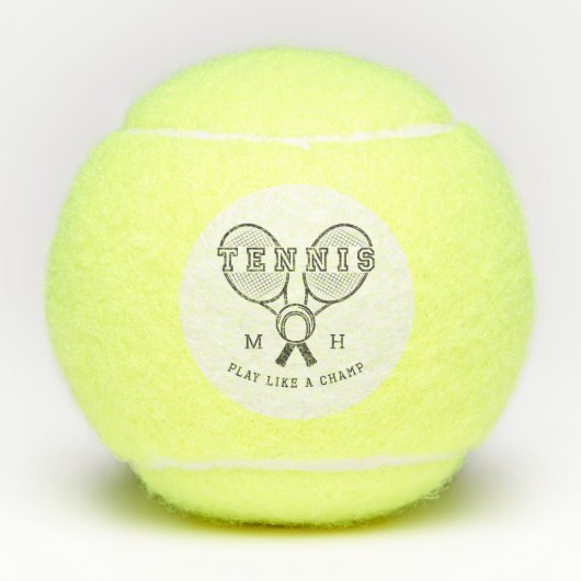 Aangepaste monogram TENNIS ballset Tennisballen (Voorkant)