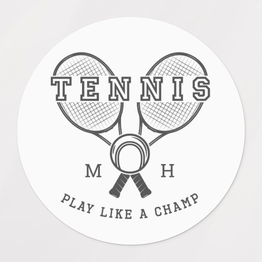 Aangepaste monogram TENNIS Labels (Design 2)