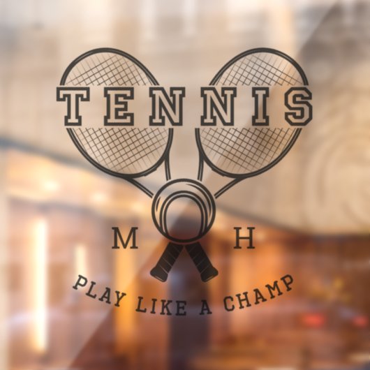 Aangepaste monogram TENNIS Raamsticker (Vel 2)