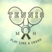Aangepaste monogram TENNIS Raamsticker (Vel 3)
