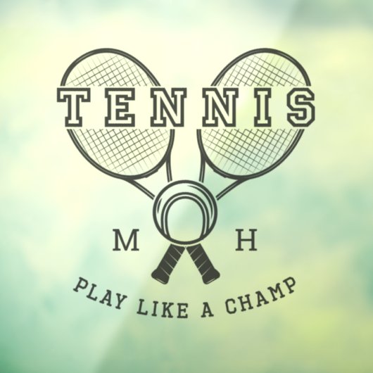 Aangepaste monogram TENNIS Raamsticker (Vel 3)