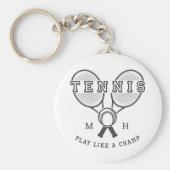 Aangepaste monogram TENNIS-sleutelketens Sleutelhanger (Voorkant)