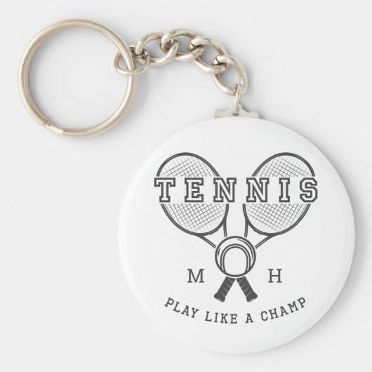 Aangepaste monogram TENNIS-sleutelketens Sleutelhanger (Voorkant)
