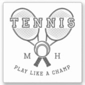 Aangepaste monogram TENNIS Sticker (Voorkant)
