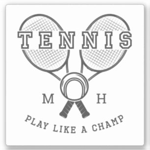 Aangepaste monogram TENNIS Sticker