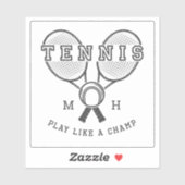 Aangepaste monogram TENNIS Sticker (Vel)