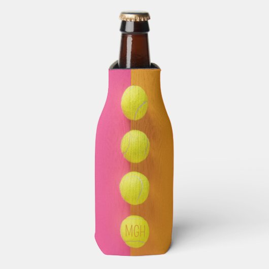 Aangepaste Monogram Tennisballen Flesjeskoeler (Fles Voorkant)