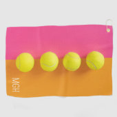 Aangepaste Monogram Tennisballen Golfhanddoek (Horizontaal)