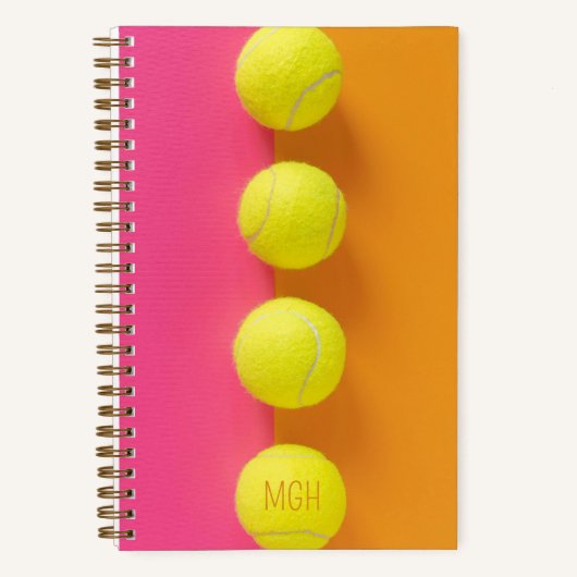 Aangepaste Monogram Tennisballen Notitieboek (Voorkant)