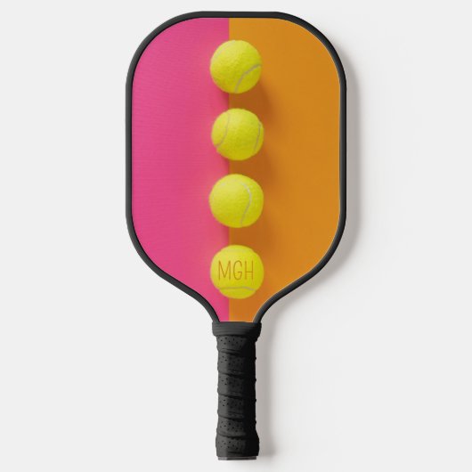 Aangepaste Monogram Tennisballen Pickleball Paddle (Voorkant)