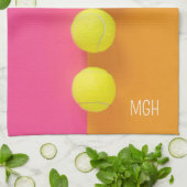 Aangepaste Monogram Tennisballen Theedoek (Gevouwen)
