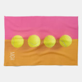 Aangepaste Monogram Tennisballen Theedoek (Horizontaal)