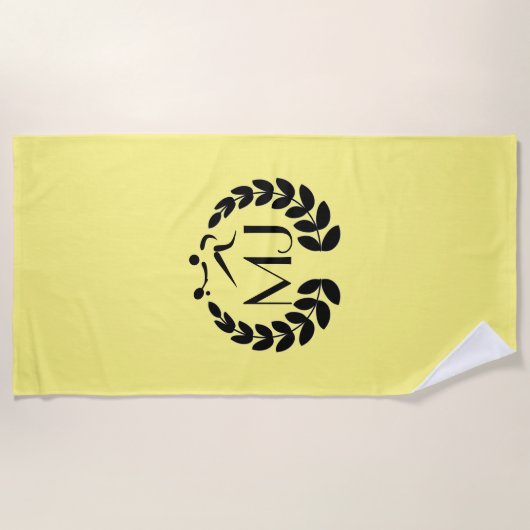Aangepaste monogram tennishanddoek strandlaken (Voorkant)