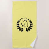 Aangepaste monogram tennishanddoek strandlaken (Voorkant)