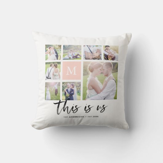 Aangepaste monogram This is Us Fotocollage Kussen (Voorkant)