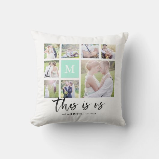 Aangepaste monogram This is Us Fotocollage Kussen (Voorkant)